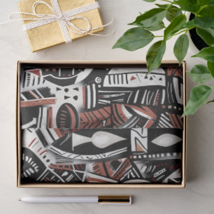 Papel De Seda Arte abstracto boho caprichoso patrón geométrico