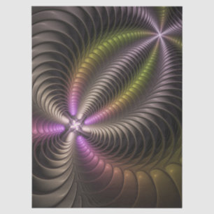 Papel De Seda Arte abstracto brillante y trippy fractal en 3D