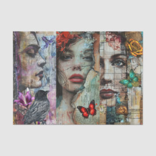 Papel De Seda Arte abstracto caprichoso Collage Decoupage