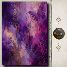 Papel De Seda Arte abstracto damasco decoupage de mariposa púrpu