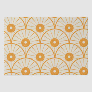 Papel De Seda Arte abstracto deco patrón sol naranja