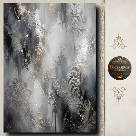 Papel De Seda Arte abstracto elegante de decoupage de damasco de