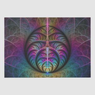 Papel De Seda Arte abstracto fractal colorido con patrones aluci