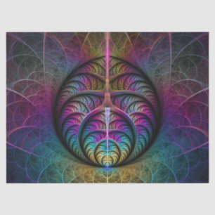 Papel De Seda Arte abstracto fractal colorido con patrones aluci