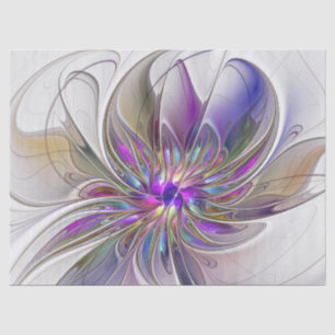 Papel De Seda Arte abstracto fractal de flor energético y colori