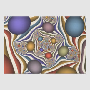 Papel De Seda Arte abstracto fractal moderno colorido volando