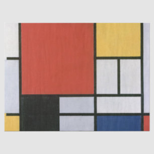 Papel De Seda Arte abstracto rojo azul amarillo de Piet Mondrian