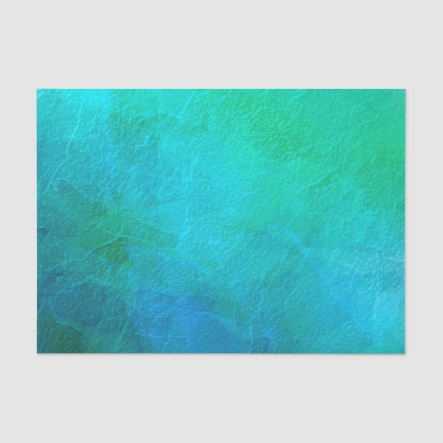 Papel De Seda Arte abstracto turquesa y verde (Anverso)