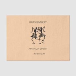 Papel De Seda Arte africano, bailarinas de celebración de siluet