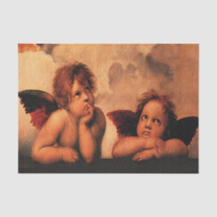 Papel De Seda Arte angelical de la querube de Raphael