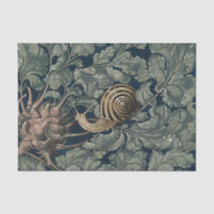 Papel De Seda Arte Antiguo Botánico Art Nouveau Caracol Antiguo