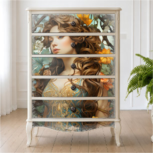Papel De Seda Arte Antiguo Diosas Nouveau Victoriano Boho Floral