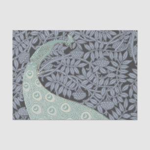Papel De Seda Arte Antiguo Nouveau Pavo Real Azul Verneuil