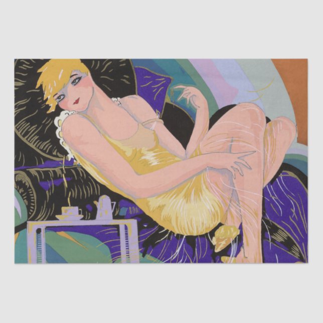 Papel De Seda Arte Art Decó Gran Gatsby Flapper (Anverso)