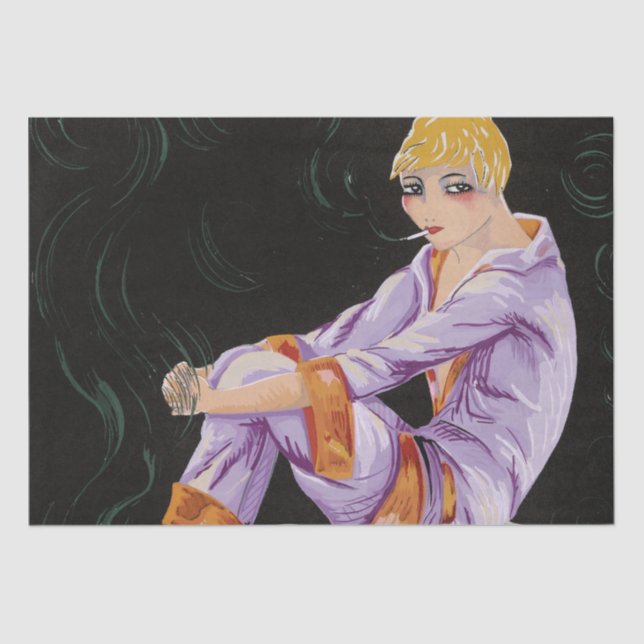 Papel De Seda Arte Art Decó Gran Gatsby Flapper (Anverso)