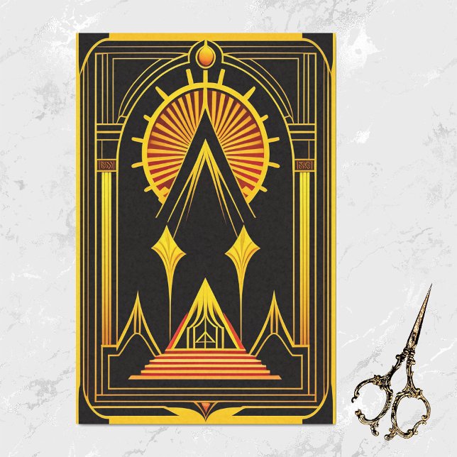 Papel De Seda Arte Art Deco Oro Rojo Negro (Subido por el creador)