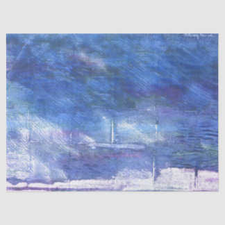 Papel De Seda Arte azul