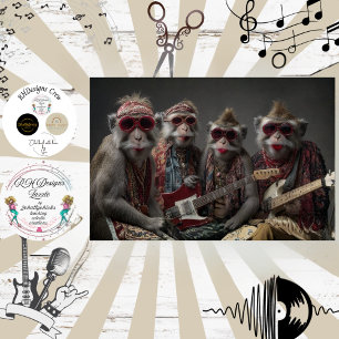 Papel De Seda Arte boho de la banda Decoupage Funky Monkey Rocke