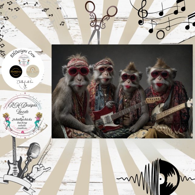 Papel De Seda Arte boho de la banda Decoupage Funky Monkey Rocke (Subido por el creador)