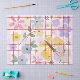 Papel De Seda Arte botánico femenino moderno y lindo y colorido