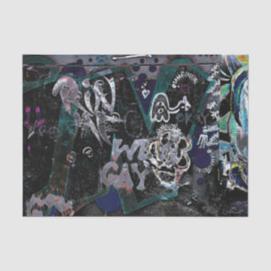 Papel De Seda Arte callejero urbano graffiti negro blanco pared