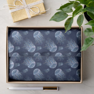 Papel De Seda Arte caprichoso de medusas pintado a mano