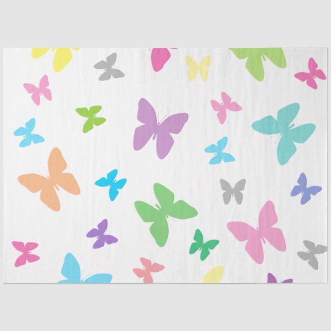 Papel De Seda Arte colorido de mariposa (Anverso)