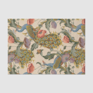 Papel De Seda Arte colorido del patrón de pavo real
