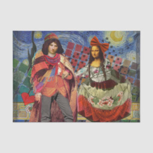 Papel De Seda Arte colorido divertido y romántico de Mona Lisa