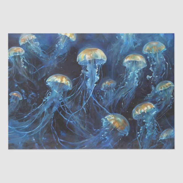 Papel De Seda Arte con aceite Medusas Decoupage (Anverso)