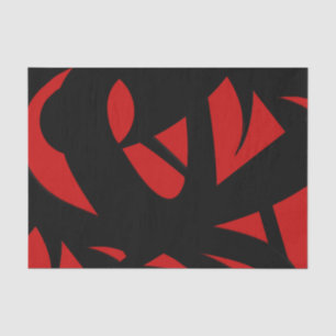 Papel De Seda Arte contemporáneo rojo / negro