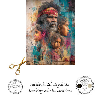 Papel De Seda Arte cultural familiar de anciano aborigen austral