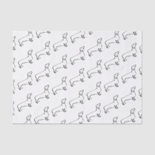 Papel De Seda Arte Dachshund minimalista - Tu texto, tu estilo