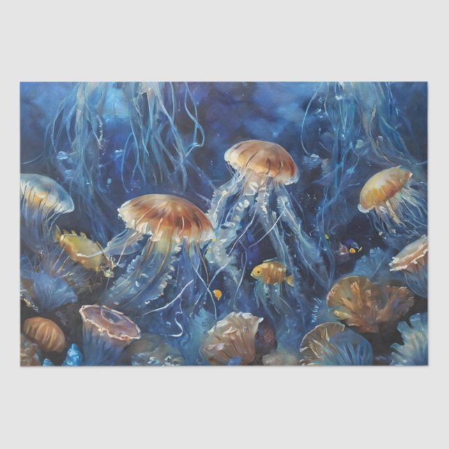 Papel De Seda Arte de aceite Medusas Decoupage (Anverso)