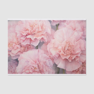 Papel De Seda Arte de Acuarela de Clavel Floral Rosa Precioso