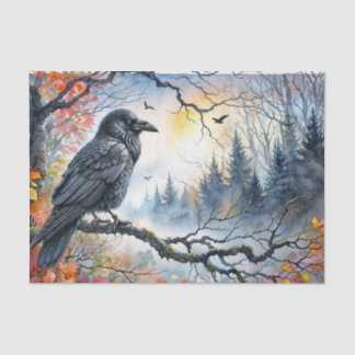 Papel De Seda Arte de acuarela de otoño en Raven