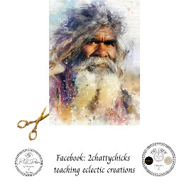 Papel De Seda Arte de Acuarela del Anciano Aborigen Decoupage