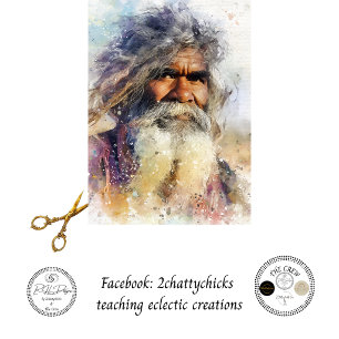Papel De Seda Arte de Acuarela del Anciano Aborigen Decoupage