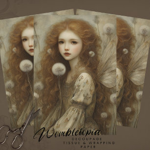 Papel De Seda Arte de Acuarela Fantasía Bosque Encantado de Dien