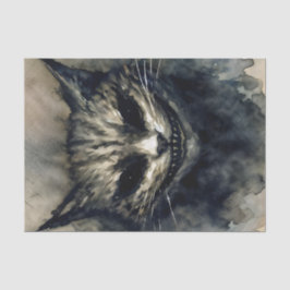 Papel De Seda Arte de acuarela sonriente para gato malvado