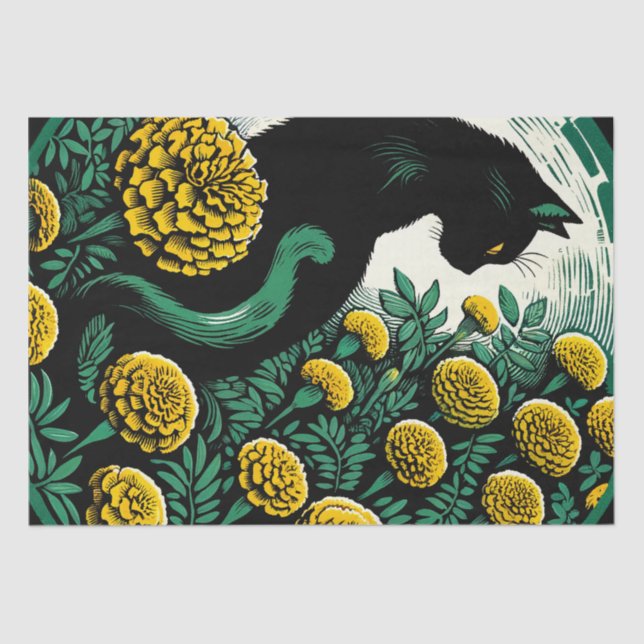 Papel De Seda Arte de arte de gatos negros arte de gatos negros (Anverso)