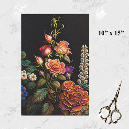 Papel De Seda Arte de Bouquet rosa rosa floral pequeño