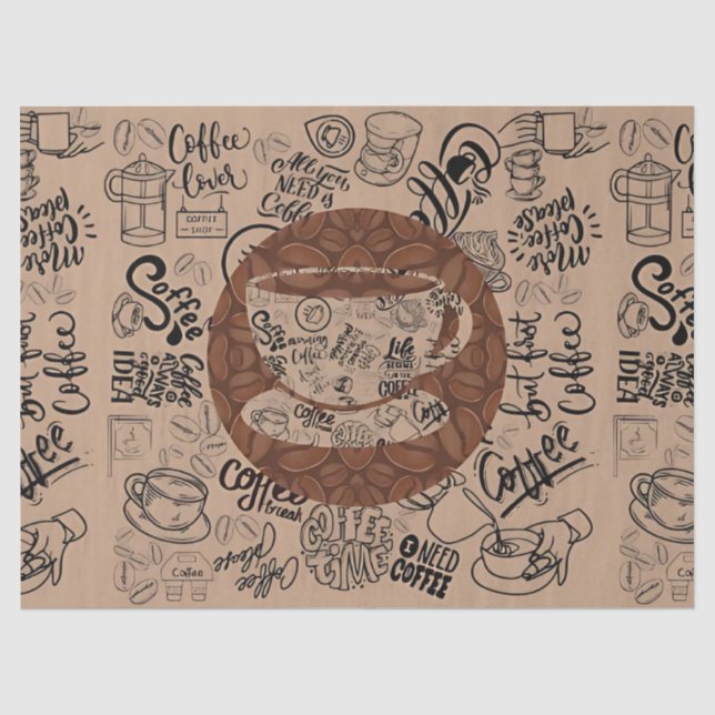 Papel De Seda Arte de Café Felicidad Preparada (Anverso)