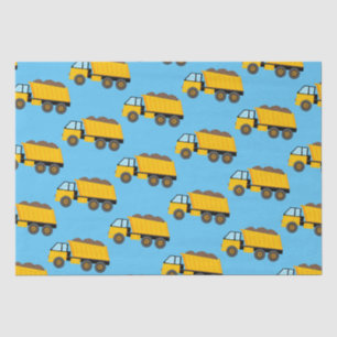 Papel De Seda Arte de camión volquete amarillo sobre azul cielo