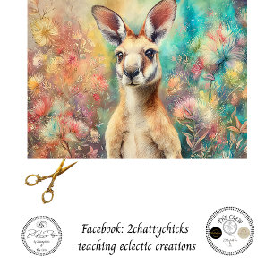 Papel De Seda Arte de canguro australiano con técnica de decoupa
