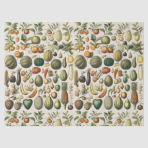 Papel De Seda Arte de cartel vintage de frutas botánicas frances