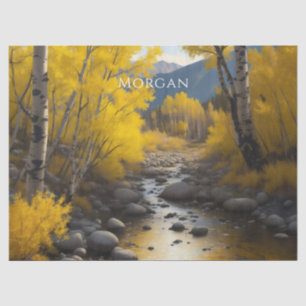 Papel De Seda Arte de Colorado Stream y árboles de Aspen, nombre