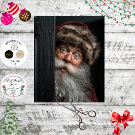 Papel De Seda Arte de Decoupage Daniel Boone Santa Claus Peek 