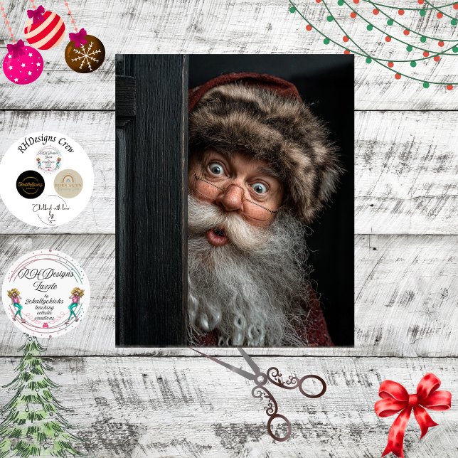 Papel De Seda Arte de Decoupage Daniel Boone Santa Claus Peek  (Subido por el creador)