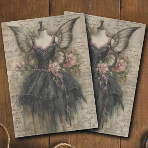 Papel De Seda Arte de decoupage de ballet de hada vintage grunge